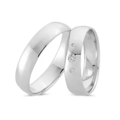 Ringe aus 14 Karat Weißgold - 3 Diamanten *