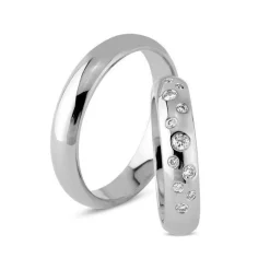 Ringe aus 14 Karat Weißgold - 11 Diamanten *