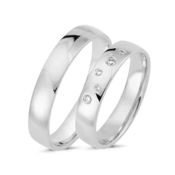 Ringe aus 14 Karat Weißgold - mit 5 Brillanten von insgesamt 0,06ct