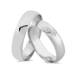 Ringe aus 14 Karat Weißgold - 6 Diamanten im Damenring