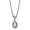 Runder Silberanhänger mit Zirkoniasteinen inkl. Kette