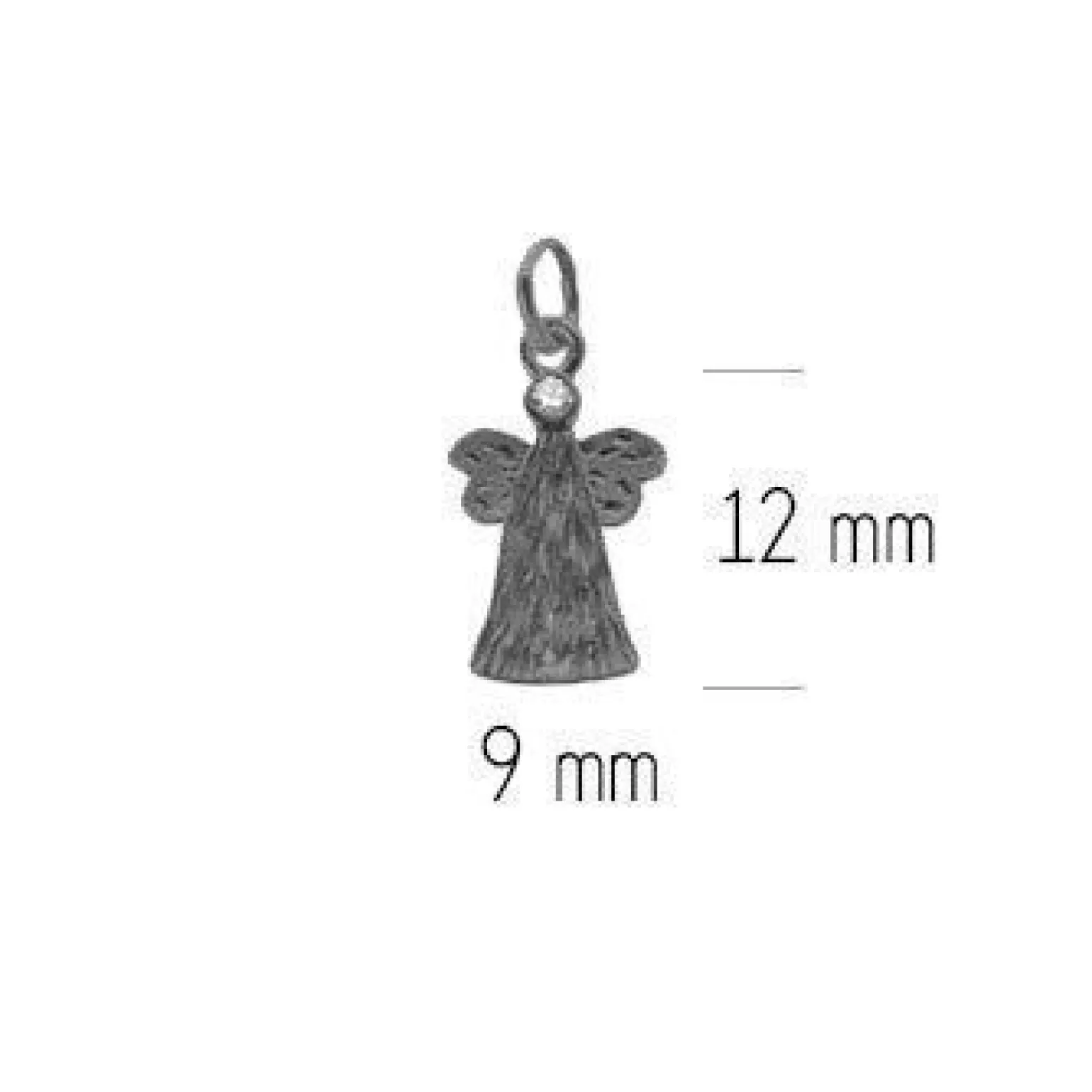 Rustikaler Schutzengel-Anhänger in Schwarzsilber - Klein geschlossen