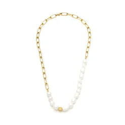 Samie - Perlenkette aus vergoldete Stahl
