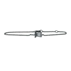 Schutzengel-Armband aus schwarzem Silber - Offen