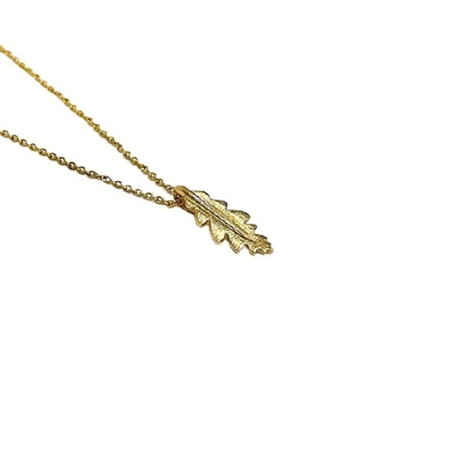 Scrouples - Anhänger mit Blatt aus 8 kt. Gold mit Zirkon und Kette**