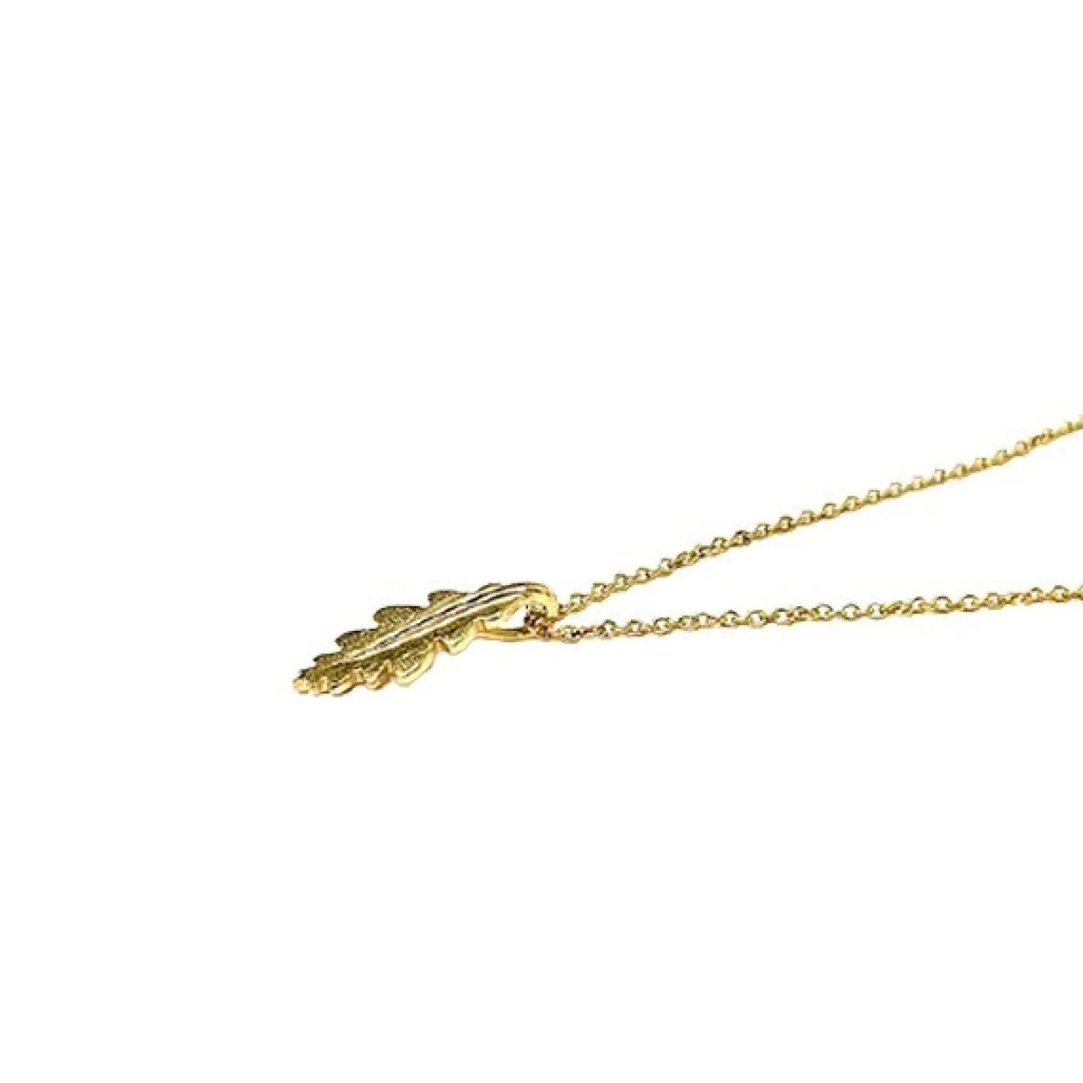 Scrouples - Anhänger mit Blatt aus 8 kt. Gold mit Zirkon und Kette**