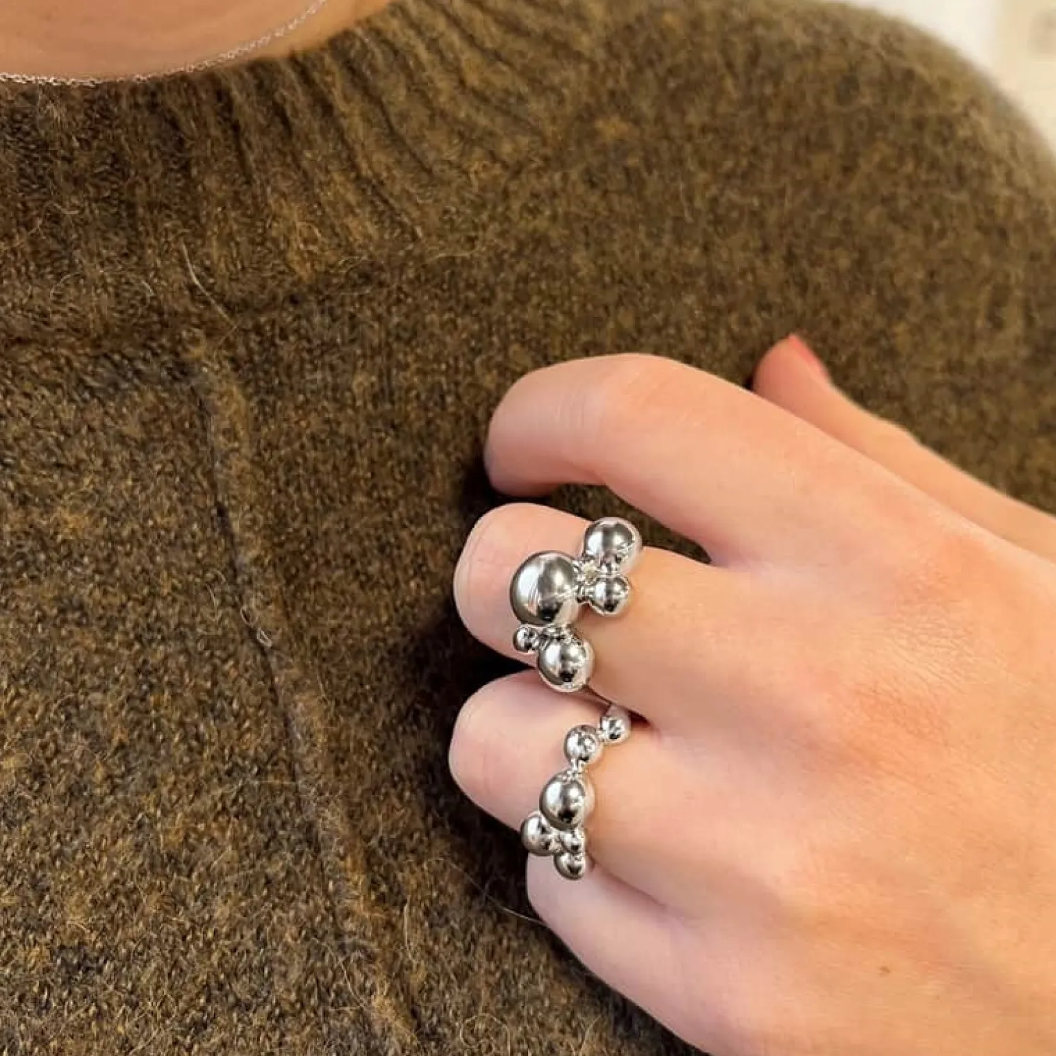 Scrouples - Großer Sphere Ring in poliert silber