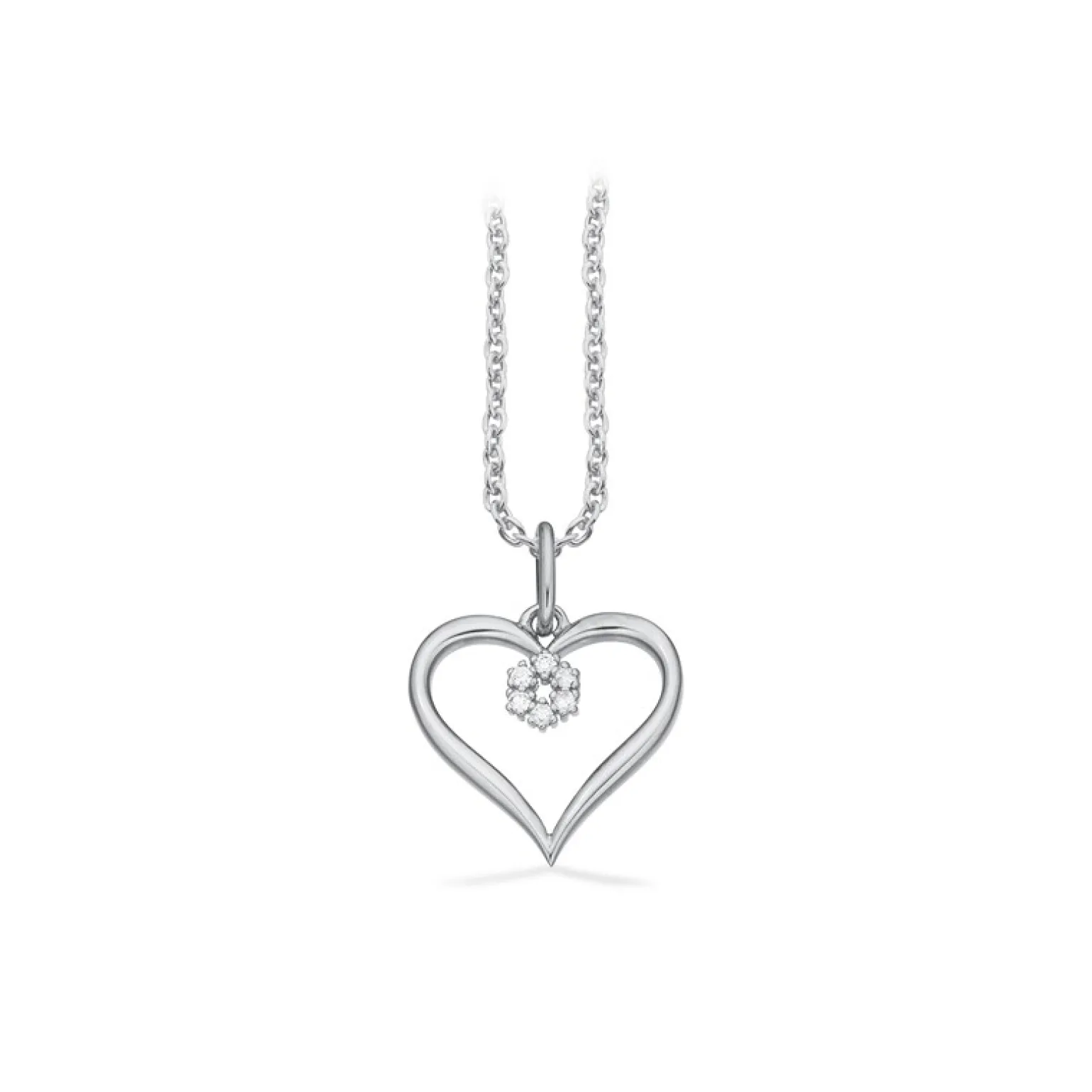 Scrouples - Herzanhänger 8 kt. Weißgold in insgesamt 0,03 ct HW/si