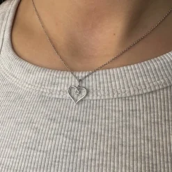 Scrouples - Herzanhänger 8 kt. Weißgold in insgesamt 0,03 ct HW/si