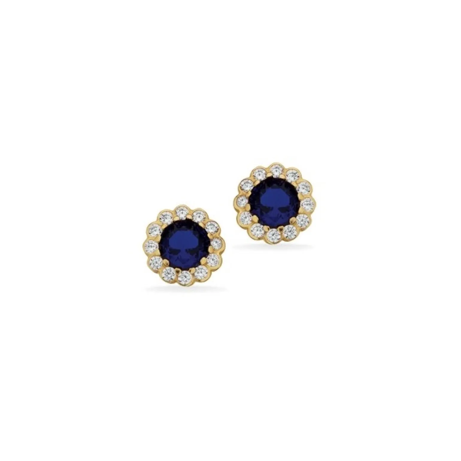 Scrouples - Ohrstecker Rosette blau w. zirkonia 8 kt. gold