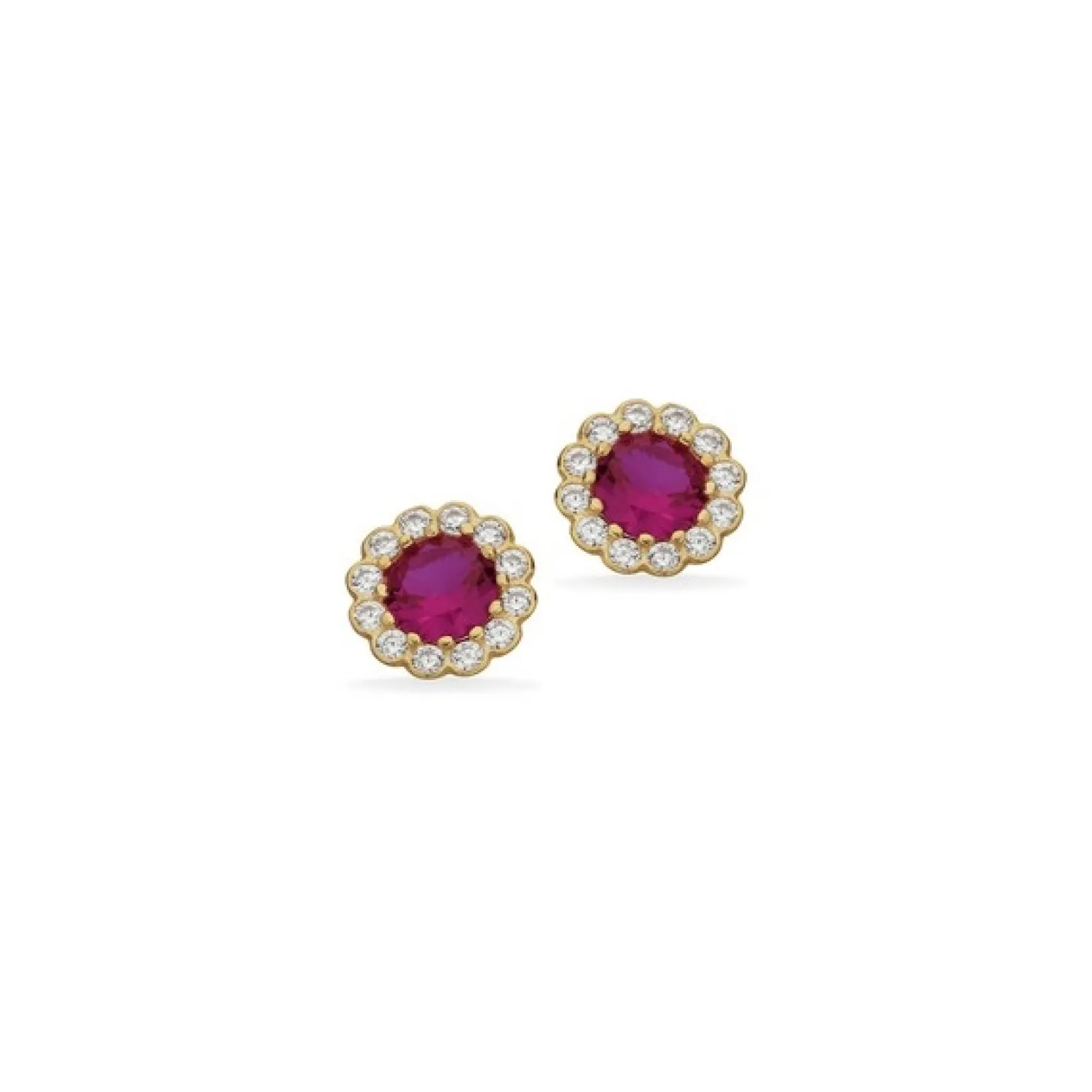 Scrouples - Ohrstecker Rosette rosa w. zirkonia 8 kt. gold