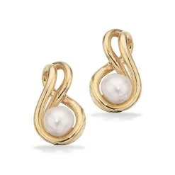 Scrouples - Perlenohrringe aus 8ct. Gold mit Zuchtperlen