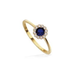 Scrouples - Ring Rosette blau w. zirkonia