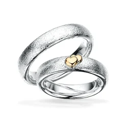 Scrouples - Trauringe aus Silber mit Herzen aus 14kt. Gold