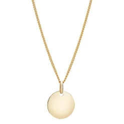 SIERSBØL - Anhänger mit runder Platte aus 8-14 kt Gold - 14 mm.