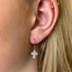 Siersbøl - Dagmarkreuz Ohrringe aus rhodiniertem Metall silber