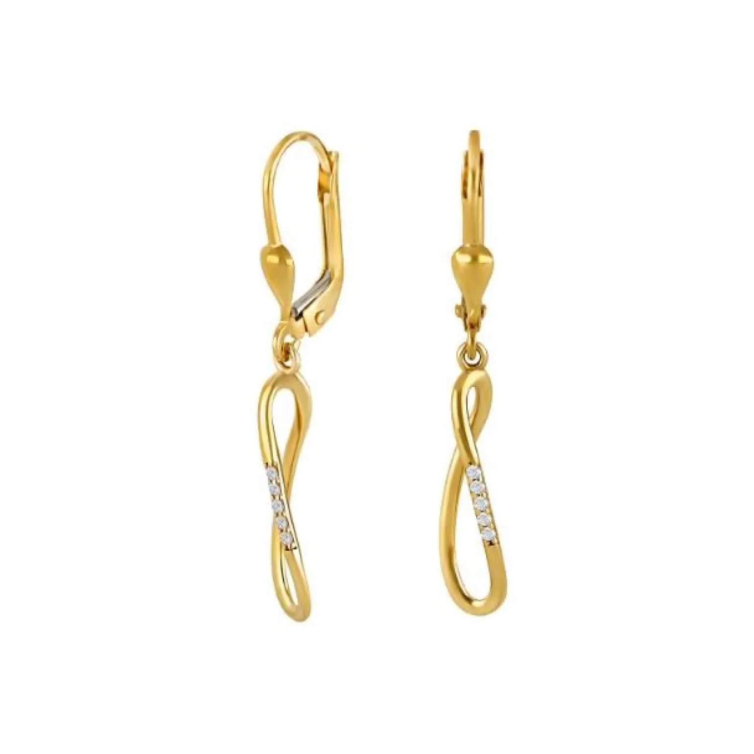 Siersbøl - Drahtohrringe aus 8kt. Gold mit Zirkonen