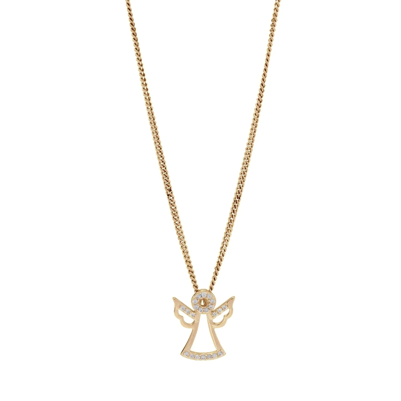 Siersbøl - Engel-Anhänger aus 8 Karat Gold mit zirkonia und Kette