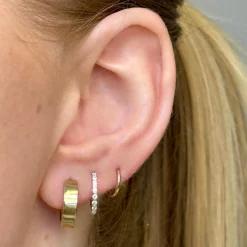 Siersbøl - Flache Goldkreolen Ø14 aus 8kt. Gold