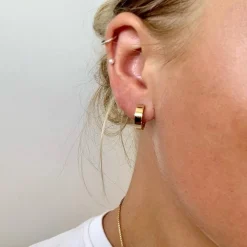 Siersbøl - Flache Goldkreolen Ø14 aus 8kt. Gold