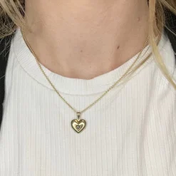 SIERSBØL - Herz aus 8kt. Gold mit Synt. blauer Saphir