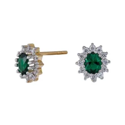 SIERSBØL 8 kt. Goldene Ohrstecker mit grünem Smaragd