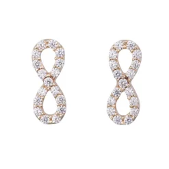 SIERSBØL 8 kt. Goldohrringe mit Unendlichkeitszeichen und Zirkon