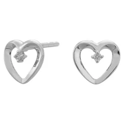 Siersbøl - 14kt. hvg. Gold-Ohrringe 0,03ct W/si