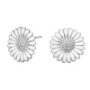 Siersbøl - Margeritenohrstecker aus Silber mit weißem Enamel 15 mm.