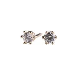 Siersbøl - Ohrringe aus 8 Karat Gold mit 2,5 mm. mit Zirkonen