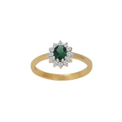 Siersbøl - Ring aus 8kt. Gold mit grünem Smaragd und Zirkonen
