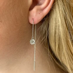 Siersbøl - Silber Ohrring mit Margerite 7mm