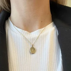 SIERSBØL Medaillon mit 14kt Walzgold mit Brillant von 0,01ct