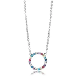 Sif Jakobs - Biella Grande Halskette aus Silber mit farbigen Zirkonen