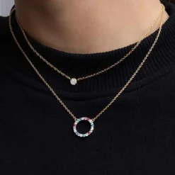 Sif Jakobs - Biella Grande Halskette aus vergoldetem Silber mit Zirkonia