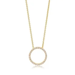 Sif Jakobs - Biella Pendant Halskette in vergoldetem Silber mit Zirkonia 45cm