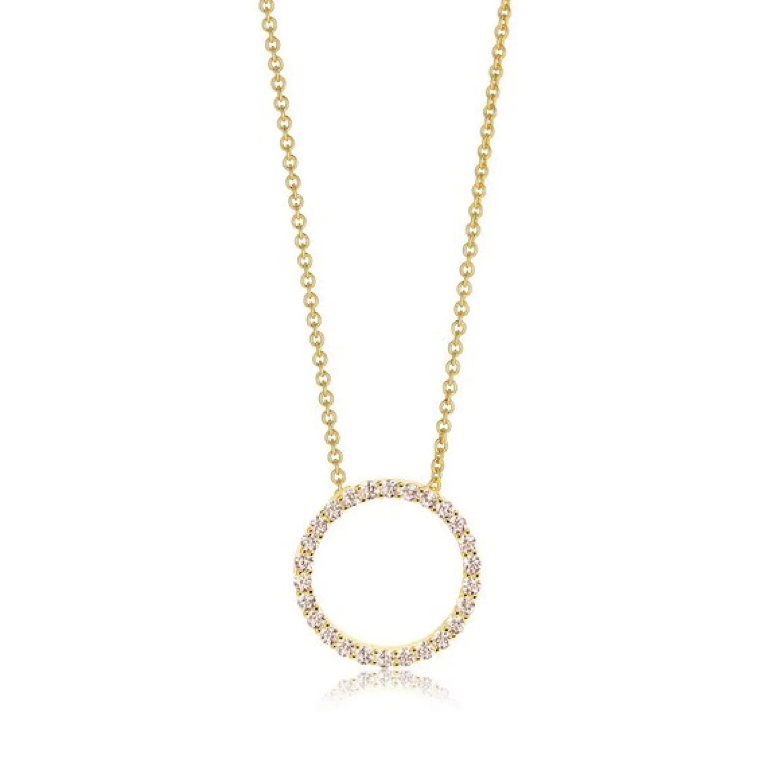 Sif Jakobs - Biella Pendant Halskette in vergoldetem Silber mit Zirkonia 45cm