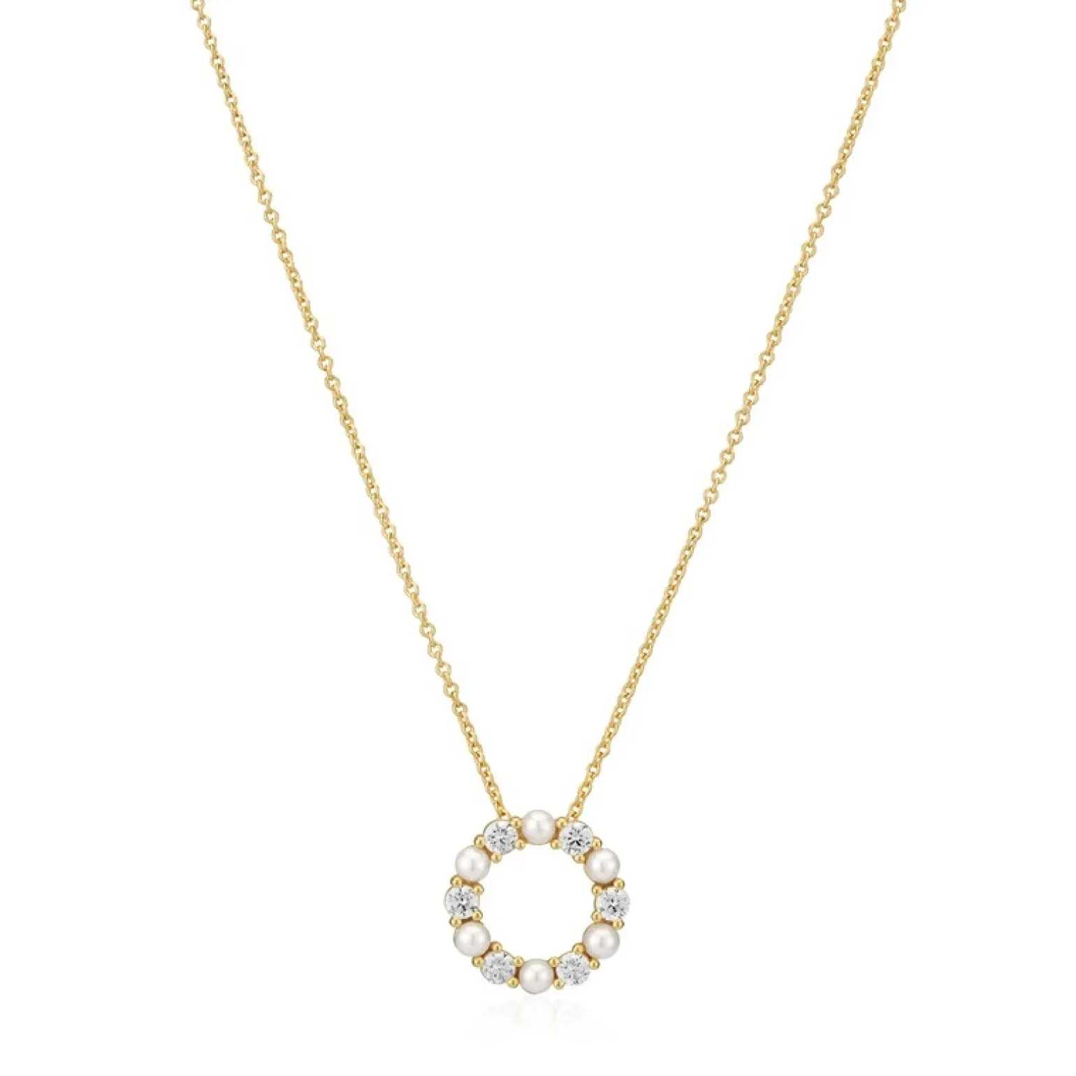 Sif Jakobs - Biella Perla Halskette aus vergoldete silber mit Perlen und zirkonia