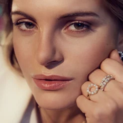 Sif Jakobs - Biella Perla ring aus vergoldetem silber w. zirkonia und Perlen