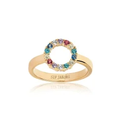 Sif Jakobs - Biella Piccolo Ring aus vergoldetem Silber mit farbiger Zirkoniumdioxid