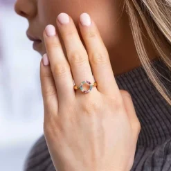 Sif Jakobs - Biella Piccolo Ring aus vergoldetem Silber mit farbiger Zirkoniumdioxid