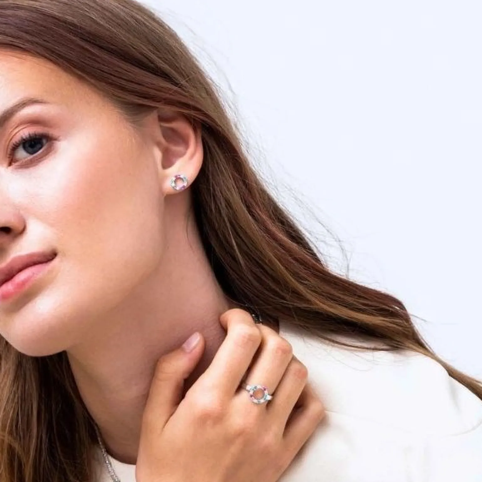 Sif Jakobs - Biella Uno Piccolo Ohrringe aus Silber mit farbigen Zirkonen