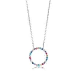 Sif Jakobs - Biella-Halskette aus silber mit farbigen Zirkonen 45cm
