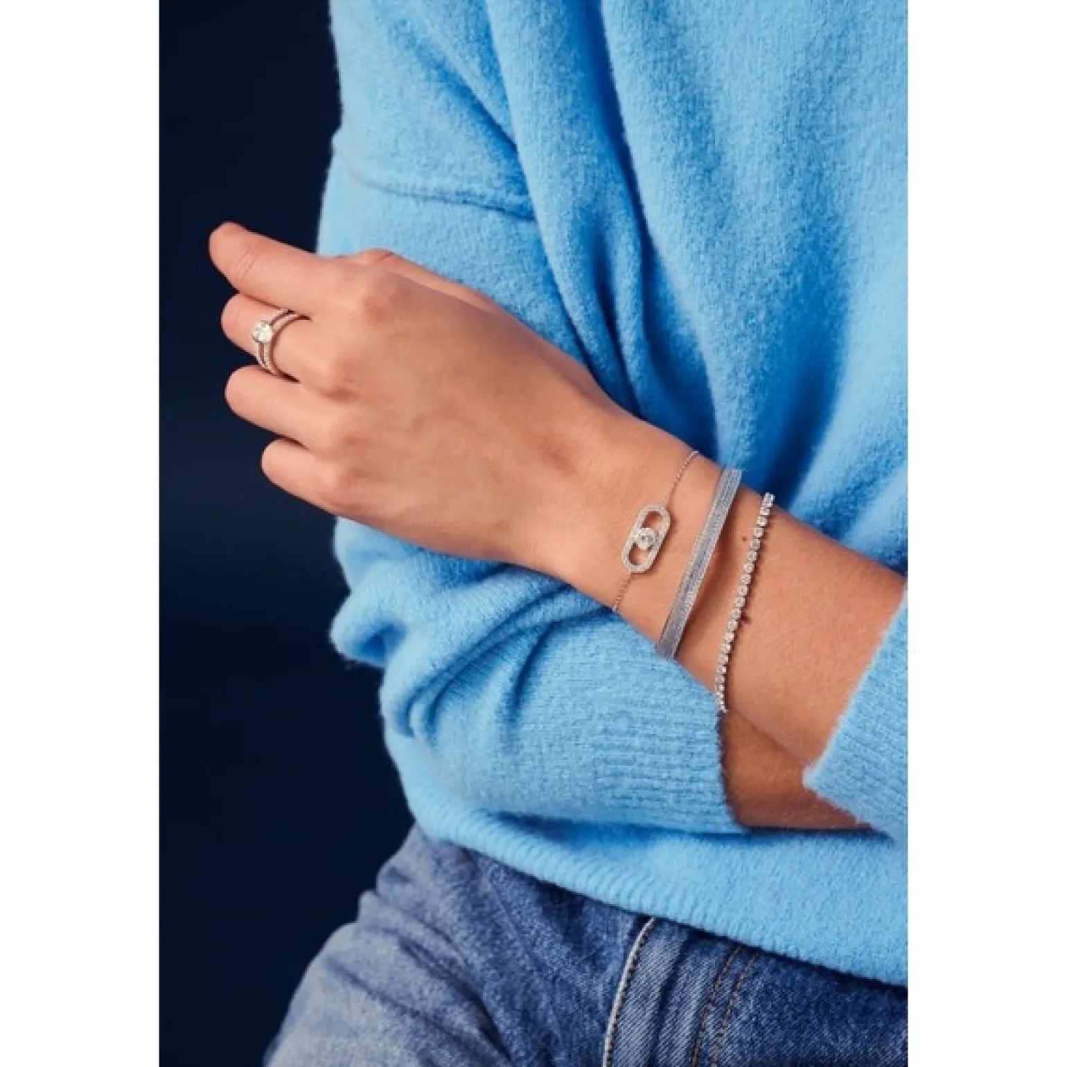 Sif Jakobs - Ellera Grande armband i vergoldete silber m. zirkonia