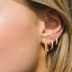 Sif Jakobs - Ellera Medio Ohrringe aus vergoldetem Silber mit Zirkonen