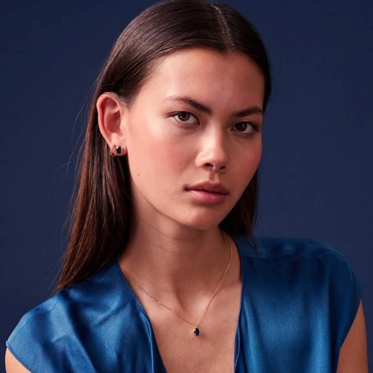 Sif Jakobs - Ellera Medio Reifen aus vergoldete silber m. blau zirkonia