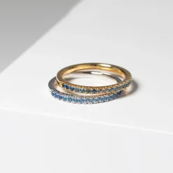 Sif Jakobs - Ellera Ring mit blauem zirkonia i vergoldete silber