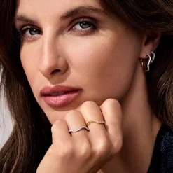 Sif Jakobs - Ellera Waves Medio Creolen in vergoldete silber