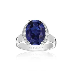Sif Jakobs - Ellisse Grande Ring aus silber mit blauem Zirkon