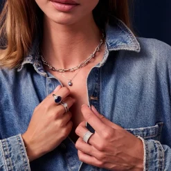 Sif Jakobs - Ellisse Grande Ring aus silber mit blauem Zirkon